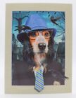 Dog in Hat and Glasses - 3D Lenticular Poster - 12 x16 Print