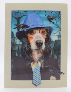Póster lenticular 3D perro en sombrero y gafas impresión 12 x 16 - Imagen 1 de 1