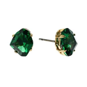 NWT Kate Spade treasure trove Stud Earrings $38 Green Gold - Picture 1 of 6