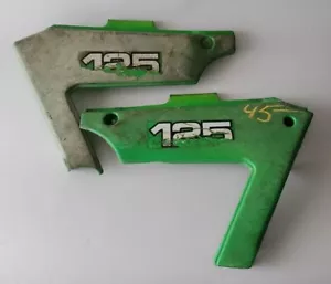 KX125 82 83 84 KX250 KX 125 250 KAWASAKI GREEN SIDE PANEL OEM SET FRAME COVER - Picture 1 of 18