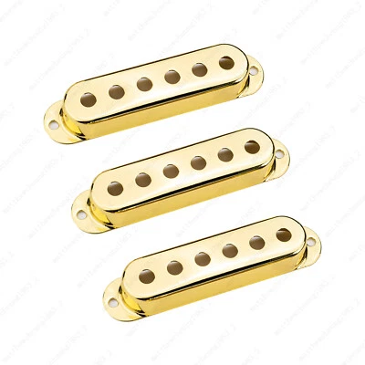 3 Pcs Brass Metal SSS Single Coil Pickup Covers For Fender SQ Strat 3 Colors - Image 1 of 2
