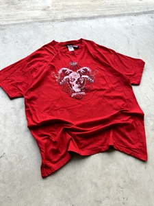 Vintage rotes Quiksilver Totenkopf Grafik T-Shirt Herren XL - Bild 1 von 5