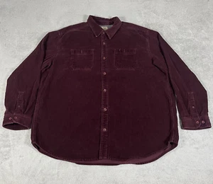 Camisa LL Bean Pana Hombres 2XL Sobrecamisa Capas Cazadora Pesada Borgoña - Imagen 1 de 11
