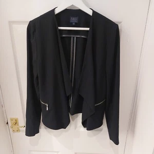 M&S Black smart Cropped Blazer Jacket Size 10  office work  - Picture 1 of 6