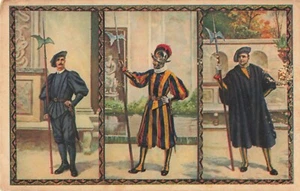 Postcard Switzerland Swiss Guards 3 Views - Picture 1 of 2