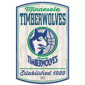 Minnesota Timberwolves Hartholz Klassiker 11"" x 17"" Holzschild Fancave Mancave - Bild 1 von 1