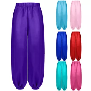 Kids Girls Sweatpants Solo Trousers Show Bloomers Performance Pants Party Harem - Picture 1 of 90