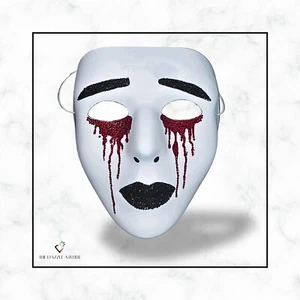 Bedazzled Adult Bleeding Eyes Bling Mask Rhinestone Horror Purge Art Clown Mask - Picture 1 of 8