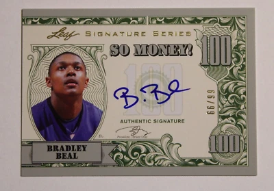 Bradley Beal #ed /99 Rookie Auto 2012/13 Leaf Signature So Money Foto 1 de 2
