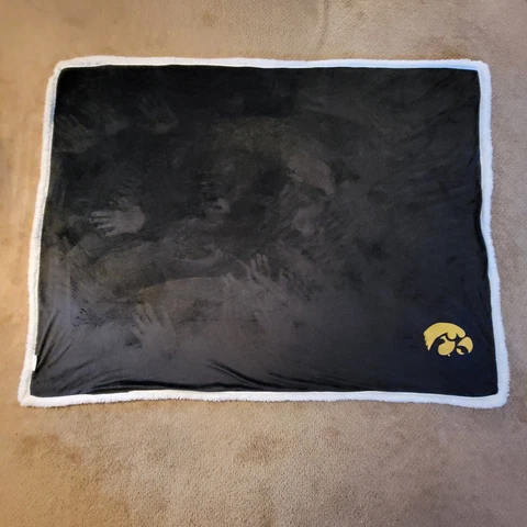Iowa Hawkeyes NCAA College Black and White Fleece Blanket Cover