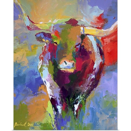 Longhorn Poster Art Print, Cow Home Decor