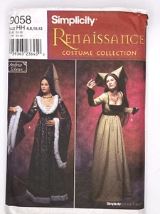 Simplicity Pattern 9058 SIze HH 6,8,10,12 Renaissance Dress Had Andrea Schewe - Picture 1 of 2