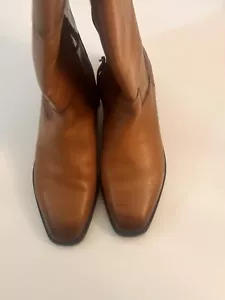 Pre-owned ~ Sam Edelman Women's Drina Whiskey Leather Tall Riding Boots ~ 10M - Picture 1 of 9