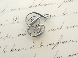 Superbe Monogramme en ARGENT massif Lettre T , initiale , maroquinerie shabby - Picture 1 of 2