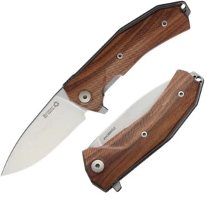 LionSTEEL KUR Linerlock Folding Knife 3.5" Sleipner Tool Steel Blade Wood Handle - Picture 1 of 3
