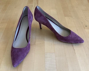 Ann Taylor Damen Eryn Wildleder Leder Pumps Absatz Stilettos Pflaume Rose Größe 7,5 M - Bild 1 von 9