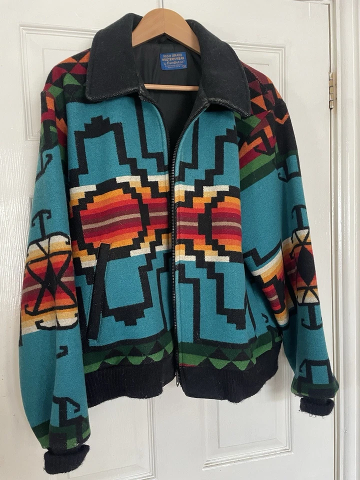 Pendleton Vintage High-Grade Western Wear Wool Aztec Jacket Medium - Image 1 of 4