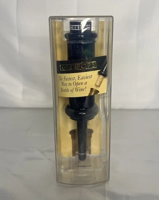 Nuevo con etiquetas Abridor de botellas de vino de corcho negro original vintage fácil de usar un solo empujón Foto 1 de 2