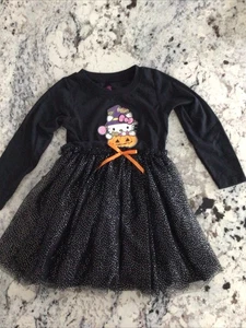 Sanrio Hello Kitty Halloween Little Girls Black Tutu Dress LS  Size 3T NWT - Picture 1 of 5