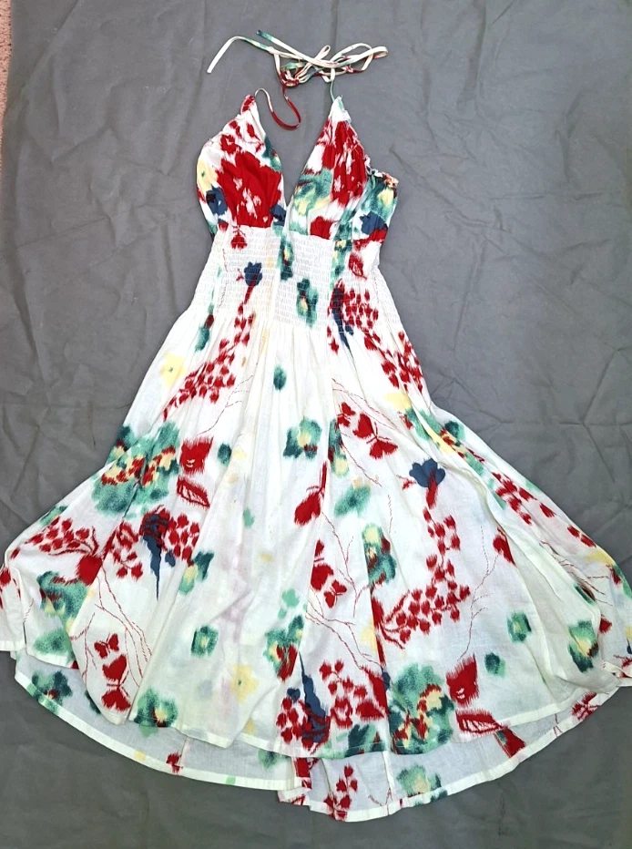 Vintage 60s Delia’s Floral Print Fit & Flare Sundress L 100% Cotton Retro Summer - Image 1 of 4