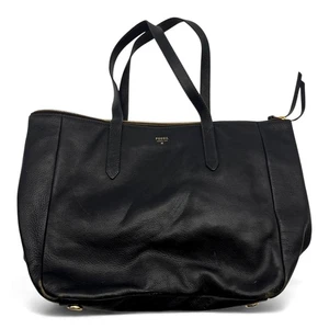 Fossil Sydney Black Cowhide Leather Shopper Tote Shoulder Handbag Carryall Purse - Picture 1 of 24