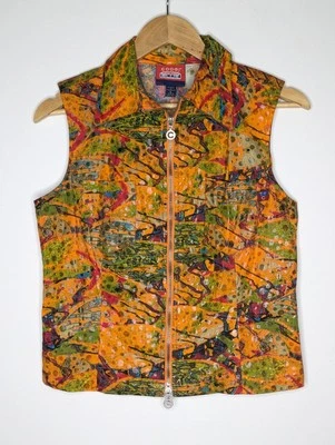 Vintage COOGI Blue Down Under Colourful Abstract Art Zip Vest Women's S - Image 1 of 4