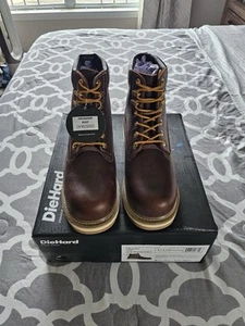 Die Hard Crusader DH60740 Mens Brown Leather Lace Up Work & Safety Boots 10.5 W - Picture 1 of 3