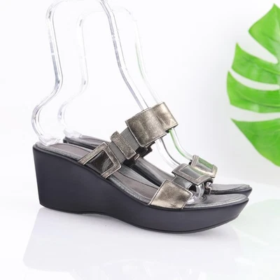 Naot Womens Treasure Sandals Size 40 9 Aged Gold Leather Slide Wedge Platform Foto 1 de 4