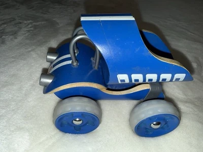 Деревянный бамбуковый самосвал Hape E Racer игрушка Германия синий 7 дюймов - Изображение 1 из 4