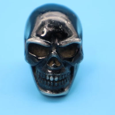 Мужская из нержавеющей стали скелет череп мотоциклиста кольцо в серебро большой размер 13 - Изображение 1 из 4