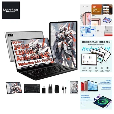 Tablet 10 Zoll Ultraschnelles PC | 20GB RAM+128GB ROM 1TB erweiterbar | Octa-... - Bild 1 von 4
