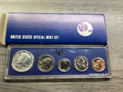1967 Special Mint Set SMS 5 Coin Set with Silver Kennedy in OGP 061925 63 - Image 1 of 4