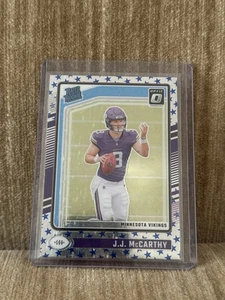 Fútbol óptico Panini Donruss 2024 #235 JJ McCarthy estrellas emoji clasificación novato SP - Imagen 1 de 2