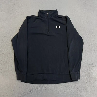Pullover Under Armour 1/4 Cremallera Para Hombre Talla Grande Negro *MANCHAS Foto 1 de 4