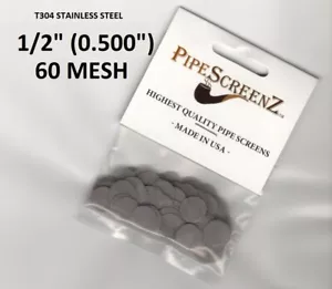 100+ Stainless Steel PIPE SCREENS 1/2" /60 MESH - PipeScreenZ™ - MADE IN THE USA - Picture 1 of 3