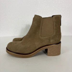 New Blondo Taupe Suede Ankle Pull On Waterproof Low Heel Boots Size 7.5 - Picture 1 of 12