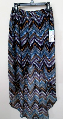 木瓜高低长裙打褶弹性腰部透明带短衬里尺寸 S - 全新带标签 — 第 1/4 张图片