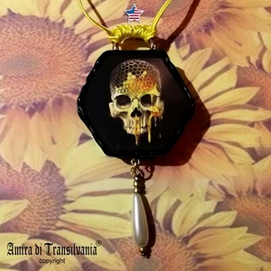 Skull Talisman Amulet Bee Nest Lucky Charm Necklace Pendant Good Luck Locket Bib - Picture 1 of 24