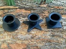 NEW! Primitive Farmhouse Wrought Iron Star / Square & Round Taper Candle Holders