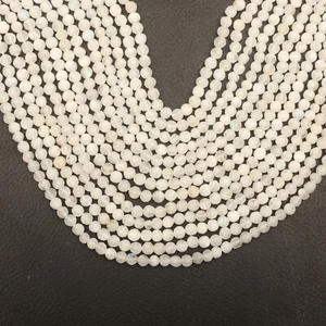Natural White Moonstone Beads 13 Inch Strand 4-5 MM Beads Faceted Round Beads - Picture 1 of 6