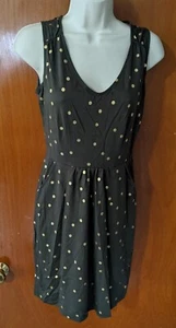 Vestido Boden Para Mujer Talla 2 P Verde Dorado Estampado Lunares Melinda Jersey Sin Mangas - Imagen 1 de 8