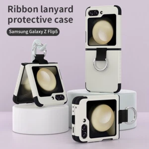 Funda rígida plegable con soporte de anillo a prueba de golpes para Samsung Galaxy Z Flip5 - Imagen 1 de 20
