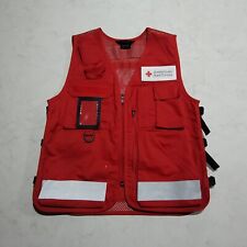 American Red Cross Disaster Relief Red Vest Reflective Detachable Patches Safety