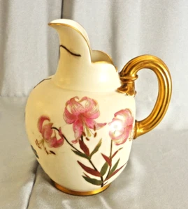 Antique 1880's Royal Worcester (England) Flat-back Blush Ivory Pitcher 1094 - Picture 1 of 10