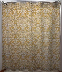 Gold Floral Damask Shower Curtain - Picture 1 of 1