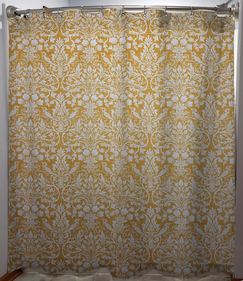 Gold Floral Damask Shower Curtain - Image 1 of 1