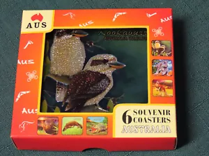 AUSTRALIA WILDLIFE SOUVENIR COASTERS 3D FOIL EFFECT NEW IN BOX - Picture 1 of 3