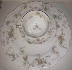 Haviland France Tea Cup/Saucer  And Plate The Princess Shabby Chic China - Picture 1 of 7