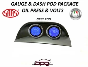 Gauge Dash Pod LCD Gauge Combo Voltmeter & Oil Pressure Grey for Holden SS VY VZ - Picture 1 of 11