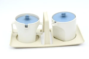Tupperware 1414 1415 Set supporto caddy contenitore zucchero crema sigillo a spinta N - Foto 1 di 6
